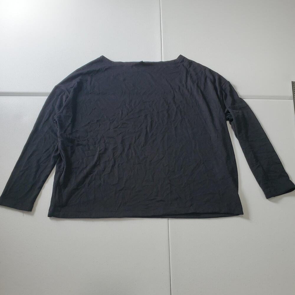 AllSaints Rita Tee Shirt Womens Small Black Long Sleeve Stretch Pullover Top